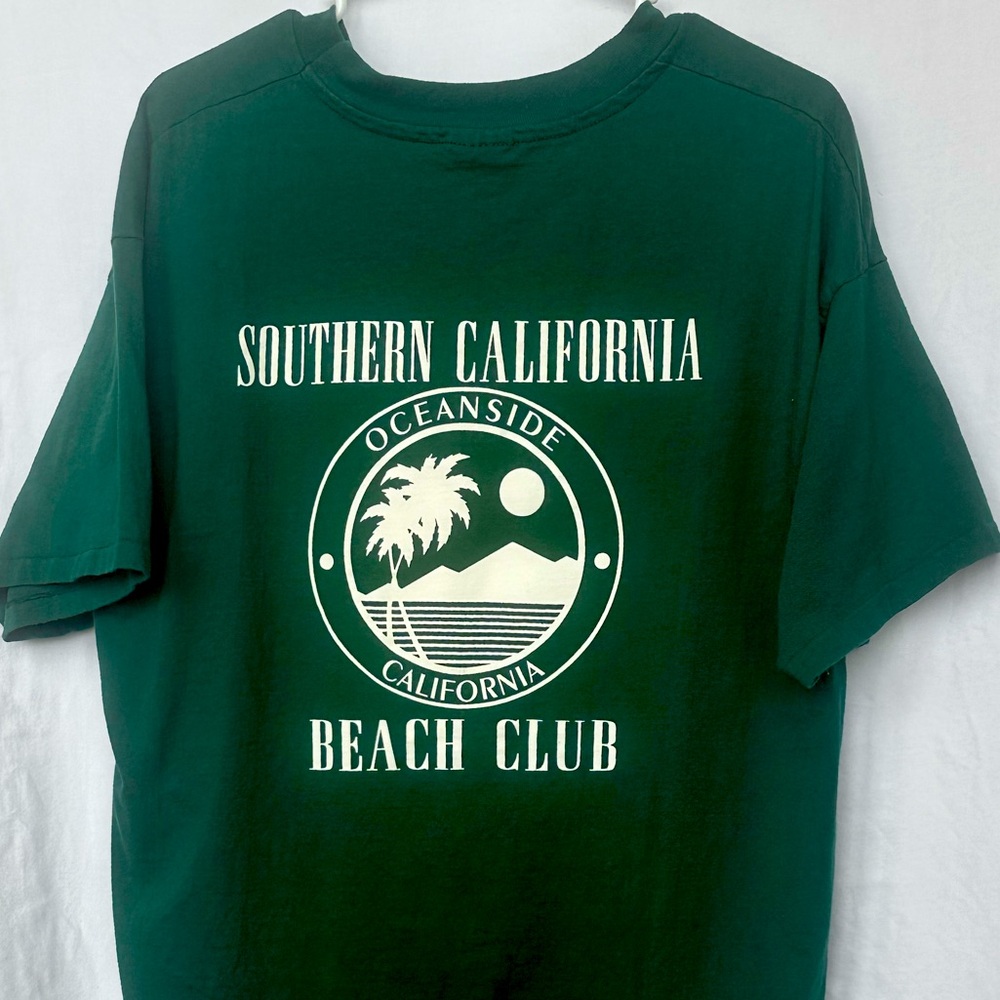 Vintage Single Stitch Tee - Hanes Beefy-T Shirt Dark Green - XL